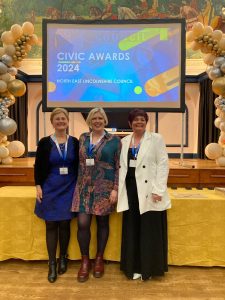 Susan Harrison, Tracey Goode and Carol Carson at the Civic Awards 2024